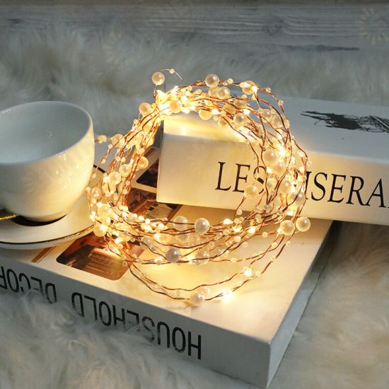 LED Copper Wire Pearls Night Light Home Decor Sweet Romantic String Light For Wedding Bedroom Party LED Copper Wire Pearls Night Light Home Decor Sweet Romantic String Light For Wedding Bedroom Party