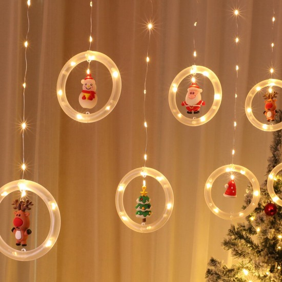 LED Curtain String Lights Garden Street Outdoor Christmas Holiday Light for Christmas Tree Decoration USB Rechargeable