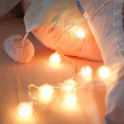 LED Cute Hair Ball Shape String Light Battery Powered Copper Wire Fairy Lights Garden Terrace Party Holiday Decoration Light String LED Cute Hair Ball Shape String Light Battery Powered Copper Wire Fairy Lights Garden Terrace Party Holiday Decoration Light String