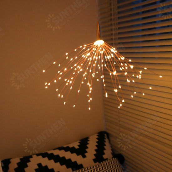 LED Firework Lights Copper Wire Starburst String Lights 8 Modes Battery Power Christmas Decoration Lights