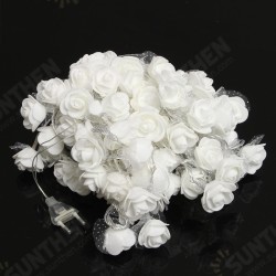 LED Lace Roses Fairy String Light Lamp Tree Wedding Garden Home Decoration EU Plug AC220V LED Lace Roses Fairy String Light Lamp Tree Wedding Garden Home Decoration EU Plug AC220V