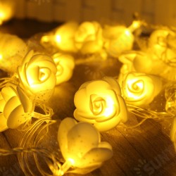 LED Lace Roses Fairy String Light Lamp Tree Wedding Garden Home Decoration EU Plug AC220V LED Lace Roses Fairy String Light Lamp Tree Wedding Garden Home Decoration EU Plug AC220V