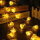 LED Lace Roses Fairy String Light Lamp Tree Wedding Garden Home Decoration EU Plug AC220V