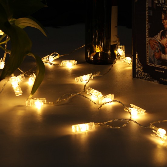LED Photo Clip Light 10/20/30/40LED Home Decor Holiday Decor String Lights For Bedding Wedding Festival
