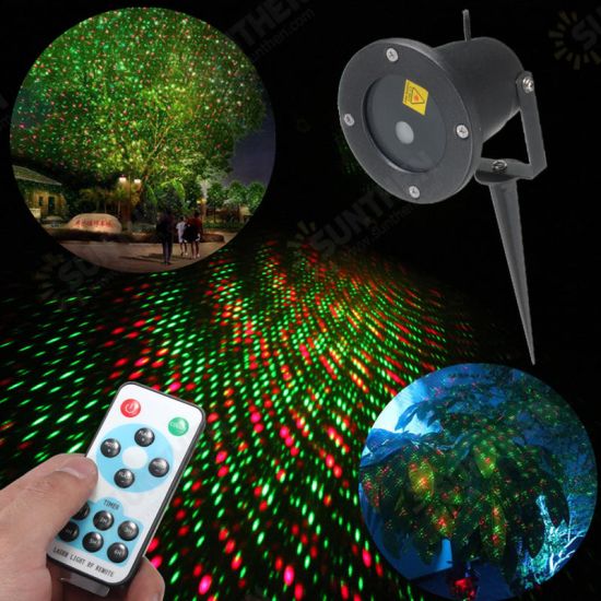 LED R&G Remote Garden Waterproof Snow Projector Landscape Stage Lighting