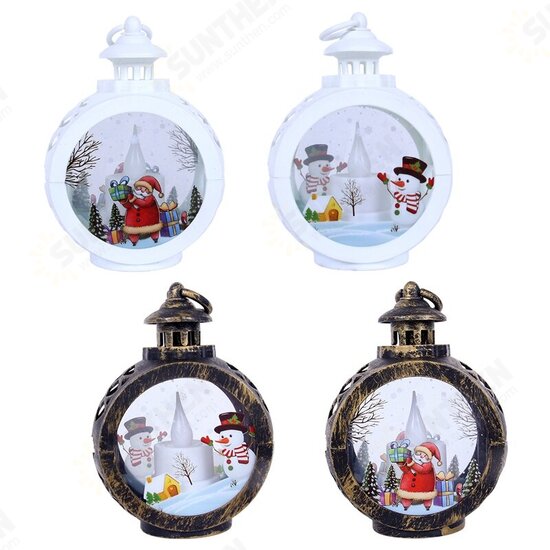 LED Santa Claus Round Light Ornament Christmas Night Light Christmas Party Decoration for Home Decor Kids Gift