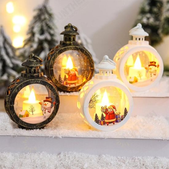 LED Santa Claus Round Light Ornament Christmas Night Light Christmas Party Decoration for Home Decor Kids Gift