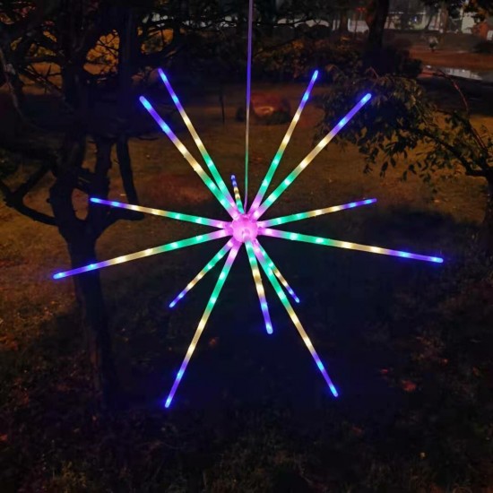 LED String Lights Hanging Starburst Lamp DIY Firework Stream Lights Christmas Garland Festival Decor Remote Twinkle Lights