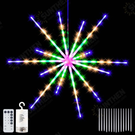 LED String Lights Hanging Starburst Lamp DIY Firework Stream Lights Christmas Garland Festival Decor Remote Twinkle Lights