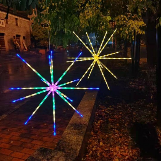 LED String Lights Hanging Starburst Lamp DIY Firework Stream Lights Christmas Garland Festival Decor Remote Twinkle Lights