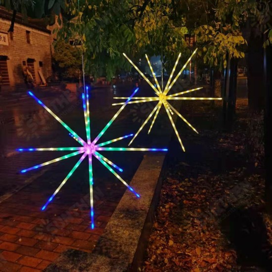 LED String Lights Hanging Starburst Lamp DIY Firework Stream Lights Christmas Garland Festival Decor Remote Twinkle Lights