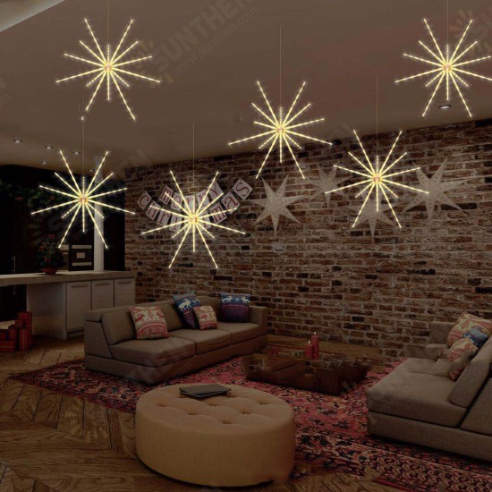 LED String Lights Hanging Starburst Lamp DIY Firework Stream Lights Christmas Garland Festival Decor Remote Twinkle Lights