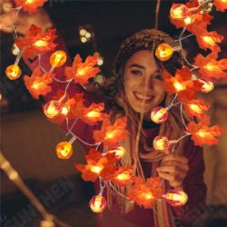 LED String Lights Maple Leaves Garland LED Fairy Lights for Christmas Decoration Halloween Pumpkin Holiday Party LED String Lights Maple Leaves Garland LED Fairy Lights for Christmas Decoration Halloween Pumpkin Holiday Party