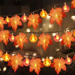 LED String Lights Maple Leaves Garland LED Fairy Lights for Christmas Decoration Halloween Pumpkin Holiday Party LED String Lights Maple Leaves Garland LED Fairy Lights for Christmas Decoration Halloween Pumpkin Holiday Party