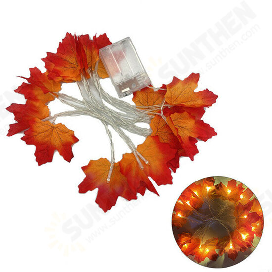 LED String Lights Maple Leaves Garland LED Fairy Lights for Christmas Decoration Halloween Pumpkin Holiday Party