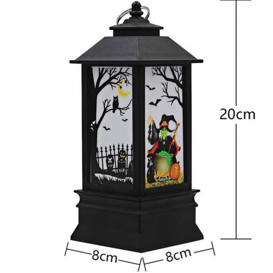 Battery Powered Hanging Lantern Holiday Light Pumpkin Flame Lamp for Halloween Decor DC4.5V