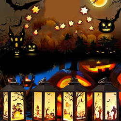 Battery Powered Hanging Lantern Holiday Light Pumpkin Flame Lamp for Halloween Decor DC4.5V Battery Powered Hanging Lantern Holiday Light Pumpkin Flame Lamp for Halloween Decor DC4.5V