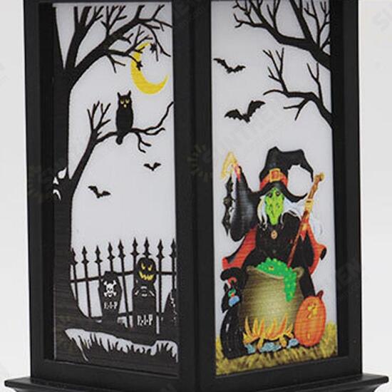 Battery Powered Hanging Lantern Holiday Light Pumpkin Flame Lamp for Halloween Decor DC4.5V