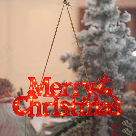 Merry Christmas Neon Night Light Hanging Tree Decoration Lights Letter Modeling Lights Outdoor Lamp Christmas For Garden Decoration