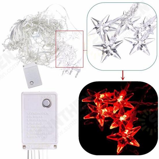 Multi 3.5M 100SMD Five-Pointed Star LED String Curtain Lights Christmas Lights Xmas Wedding Decor 110V Multi 3.5M 100SMD Five-Pointed Star LED String Curtain Lights Christmas Lights Xmas Wedding Decor 110V