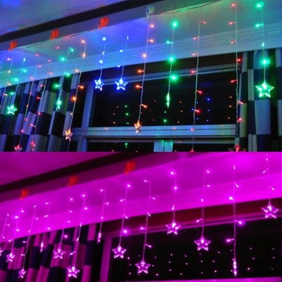 Multi 3.5M 100SMD Five-Pointed Star LED String Curtain Lights Christmas Lights Xmas Wedding Decor 110V