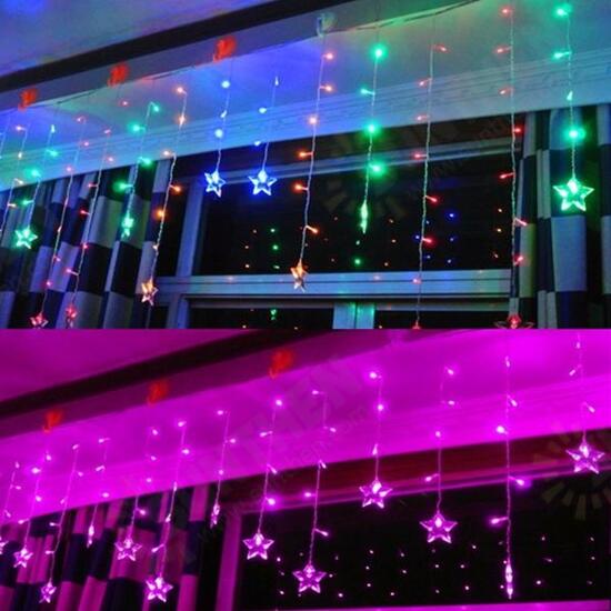 Multi 3.5M 100SMD Five-Pointed Star LED String Curtain Lights Christmas Lights Xmas Wedding Decor 110V Multi 3.5M 100SMD Five-Pointed Star LED String Curtain Lights Christmas Lights Xmas Wedding Decor 110V