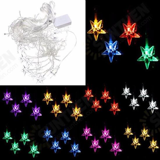 Multi 3.5M 100SMD Five-Pointed Star LED String Curtain Lights Christmas Lights Xmas Wedding Decor 110V Multi 3.5M 100SMD Five-Pointed Star LED String Curtain Lights Christmas Lights Xmas Wedding Decor 110V