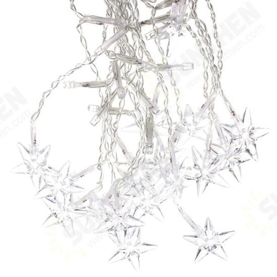 Multi 3.5M 100SMD Five-Pointed Star LED String Curtain Lights Xmas Wedding Decor 220V