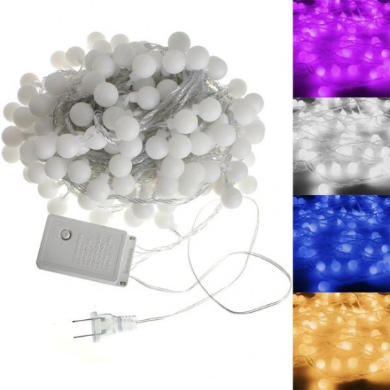 New 20m 200 LED Waterproof Colourful Ball String Fairy Light Wedding Party Holiday Decor 110V