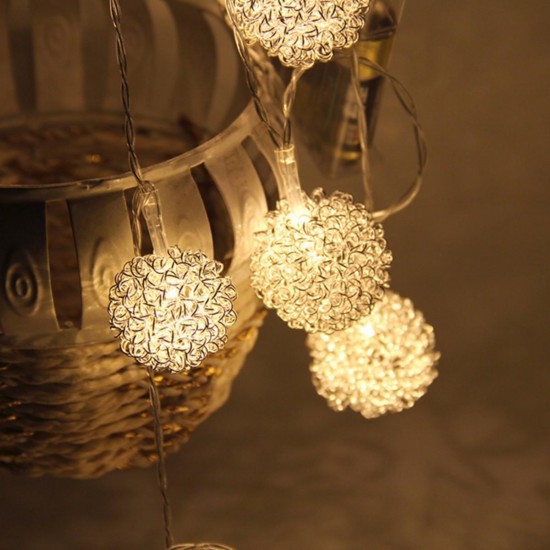 Outdooors Metal Wire Ball String HoliDay Light Xmas Party Christmas Wedding Decor