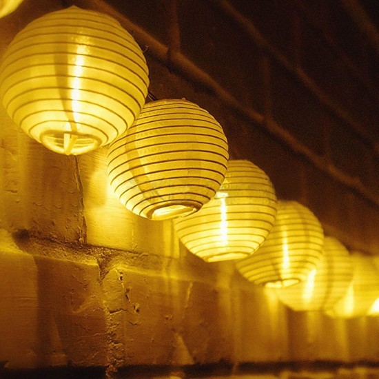 Outdoor Lantern Solar String Fairy Lights 10/20/30 LED For Party Wedding Decor