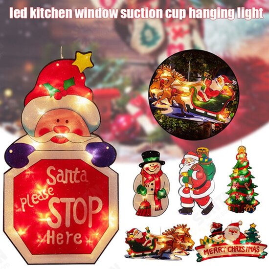 Santa Claus LED Suction Cup Window Hanging Light Christmas Atmosphere Scene Festival Decorative Lamp Christmas Decorations Clearance Christmas Lights