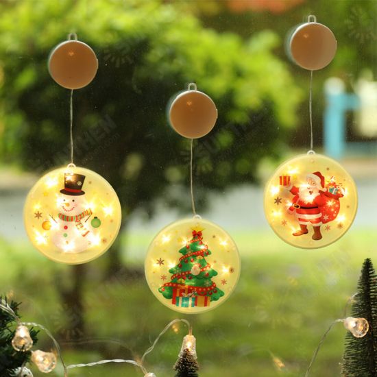 Santa Claus Snowman Elk Merry Christmas Tree Window Hanging Battery Powered LED Night Light for Holiday Home Decor Santa Claus Snowman Elk Merry Christmas Tree Window Hanging Battery Powered LED Night Light for Holiday Home Decor