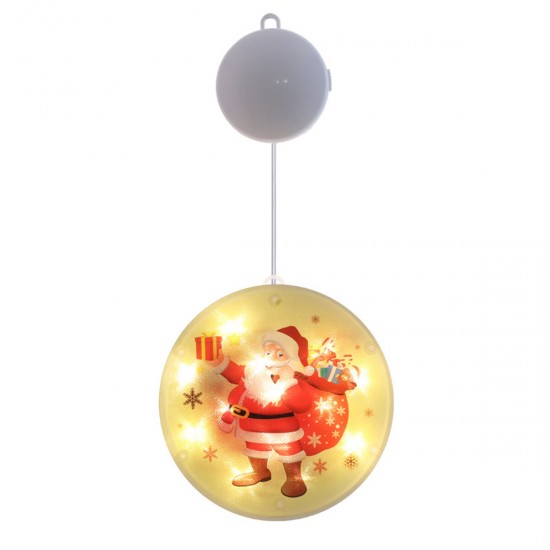 Santa Claus Snowman Elk Merry Christmas Tree Window Hanging Battery Powered LED Night Light for Holiday Home Decor