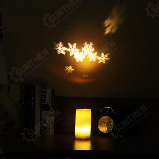 Snowflake Snowman Christmas Tree Battery Operated Candle Night Light LED Projector Desk Lamp For Kids Gifts