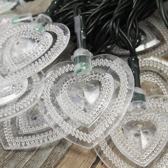 Solar Power 8 Modes 20 LED Heart Shape String Light Outdoor Garden Wedding Party Holiday Decor Lamp