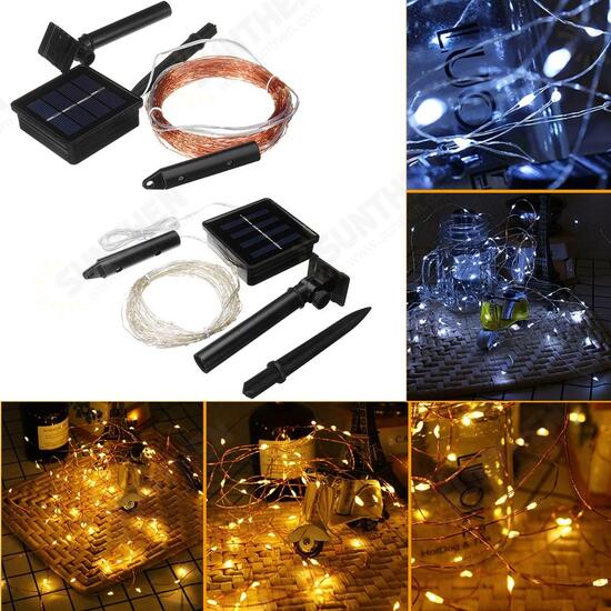 Solar Powered 100 LED Christmas Tree Fairy String Wedding Party Light Warm White Pure White Lamp Solar Powered 100 LED Christmas Tree Fairy String Wedding Party Light Warm White Pure White Lamp