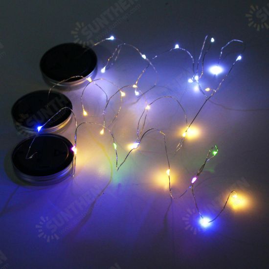 Solar Powered 1M 10LEDs Mason Jar Lid Insert Fairy String Light for Garden Christmas Party