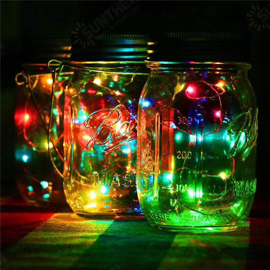 Solar Powered 1M 10LEDs Mason Jar Lid Insert Fairy String Light for Garden Christmas Party Solar Powered 1M 10LEDs Mason Jar Lid Insert Fairy String Light for Garden Christmas Party
