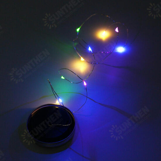 Solar Powered 1M 10LEDs Mason Jar Lid Insert Fairy String Light for Garden Christmas Party