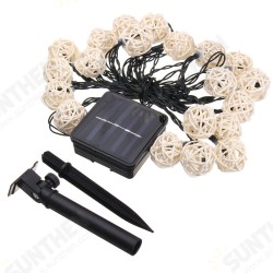 Solar Powered 5M 20LEDs Multicolor Rattan Ball String Light For Wedding Party Solar Powered 5M 20LEDs Multicolor Rattan Ball String Light For Wedding Party