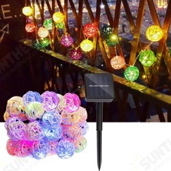 Solar Powered 5M 20LEDs Multicolor Rattan Ball String Light For Wedding Party Solar Powered 5M 20LEDs Multicolor Rattan Ball String Light For Wedding Party