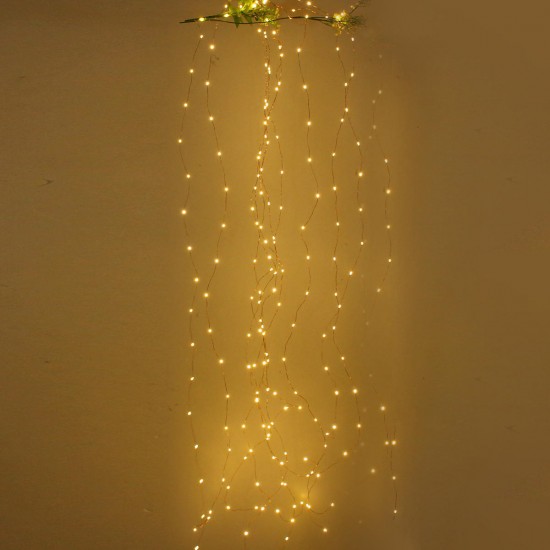 Solar Powered 8 Modes Sliver Wire 200 LED Christmas Tree Fairy String Wedding Home Party Light DC2V