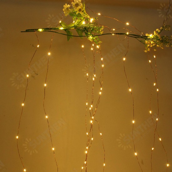 Solar Powered 8 Modes Sliver Wire 200 LED Christmas Tree Fairy String Wedding Home Party Light DC2V