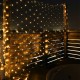 Solar Powered LED Mesh Curtain Fairy String Light Wedding Indoor Outdoor Christmas Garden Party Lamp