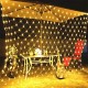 Solar Powered LED Mesh Curtain Fairy String Light Wedding Indoor Outdoor Christmas Garden Party Lamp