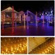 Solar Powered LED Mesh Curtain Fairy String Light Wedding Indoor Outdoor Christmas Garden Party Lamp