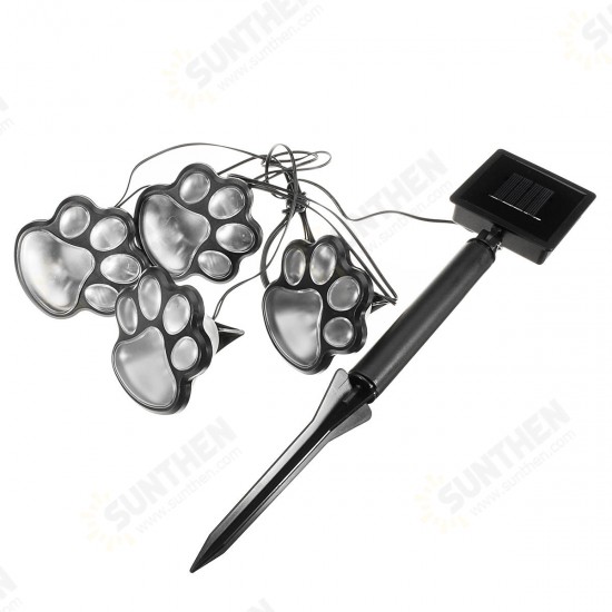 Solar Powered Pure White 4 Dog Animal Paw Print Outdoor LED Fairy String Lights for Garden Solar Powered Pure White 4 Dog Animal Paw Print Outdoor LED Fairy String Lights for Garden