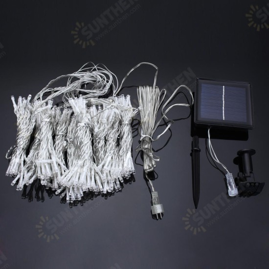 Solar Powered Waterproof Two Installations 300 LEDs Fairy Curtain String Light For Christmas