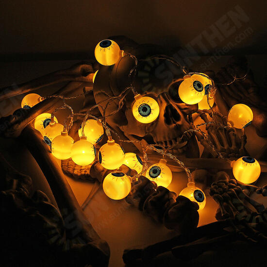 Specter Skeleton Ghost Eyes Pattern Halloween LED String Light Holiday Funny Party Outdoor Indoor Decoration